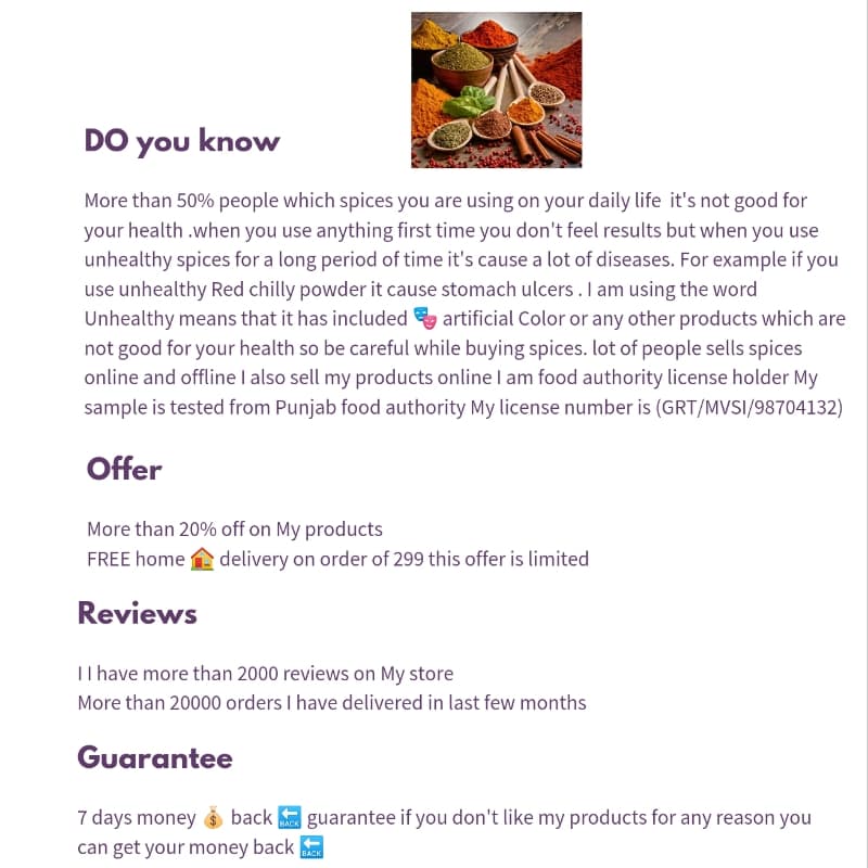 Mix Mirch Masala 100 Grams Details In Description